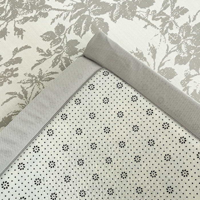 91家纺网 家纺一手货源 找家纺 宜代光年 2025新款冷凝丝提花凉席多功能地垫 凉感繁花床垫-灰