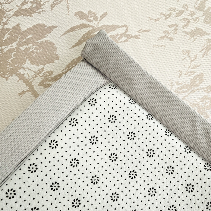 91家纺网 家纺一手货源 找家纺 宜代光年 2025新款冷凝丝提花凉席多功能地垫 凉感繁花床垫-咖