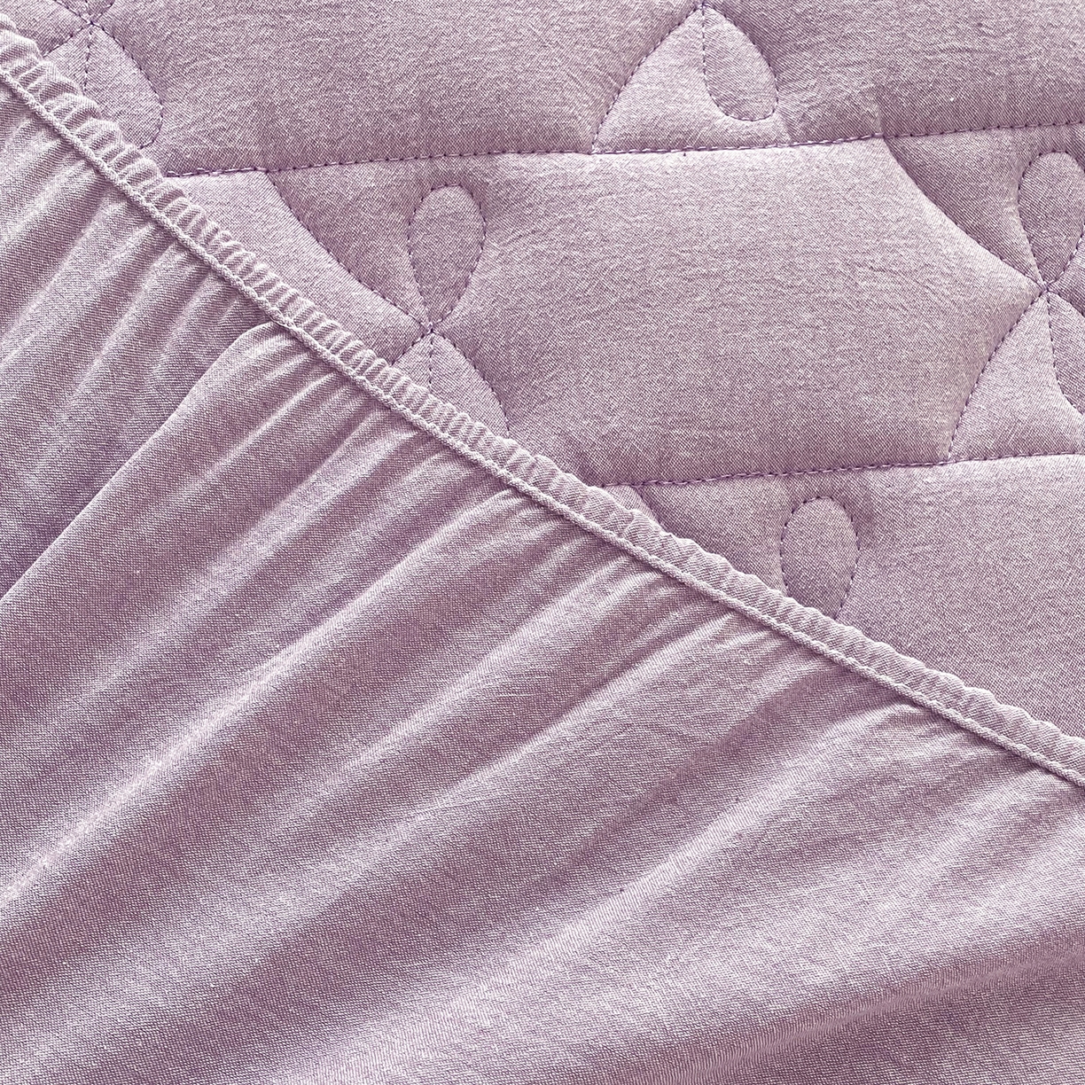 91家纺网 家纺一手货源 找家纺 豪选家纺 2025新款纯棉花边夹棉棉花床笠 花边床笠-紫韵幽梦