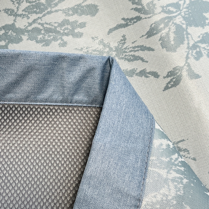 91家纺网 家纺一手货源 找家纺 宜代光年 2025新款冷凝丝可水洗提花凉感席 凉感繁花-蓝