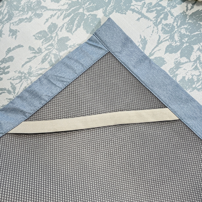 91家纺网 家纺一手货源 找家纺 宜代光年 2025新款冷凝丝可水洗提花凉感席 凉感繁花-蓝