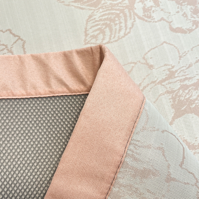 91家纺网 家纺一手货源 找家纺 宜代光年 2025新款冷凝丝可水洗提花凉感席 凉感牡丹-粉