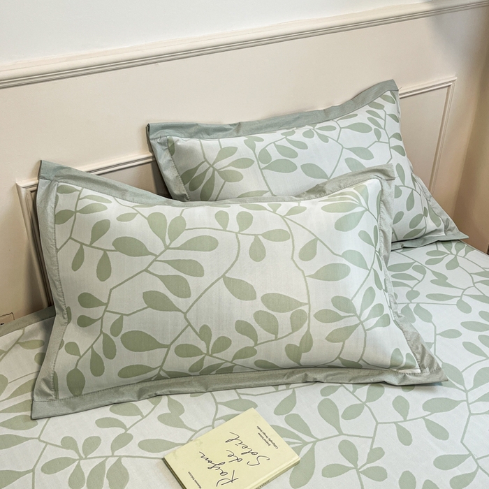 91家纺网 家纺一手货源 找家纺 宜代光年 2025新款冷凝丝可水洗提花凉感席 凉感叶繁-绿