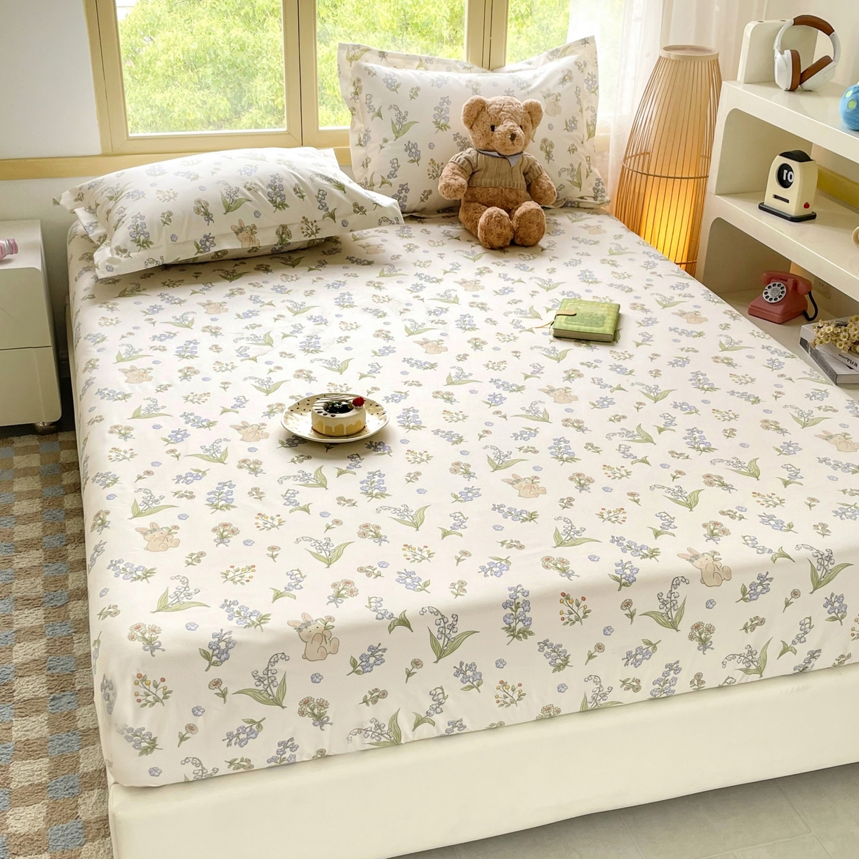 91家纺网 家纺一手货源 找家纺 （总）豪选家纺 2025新款双层纱单层印花床笠