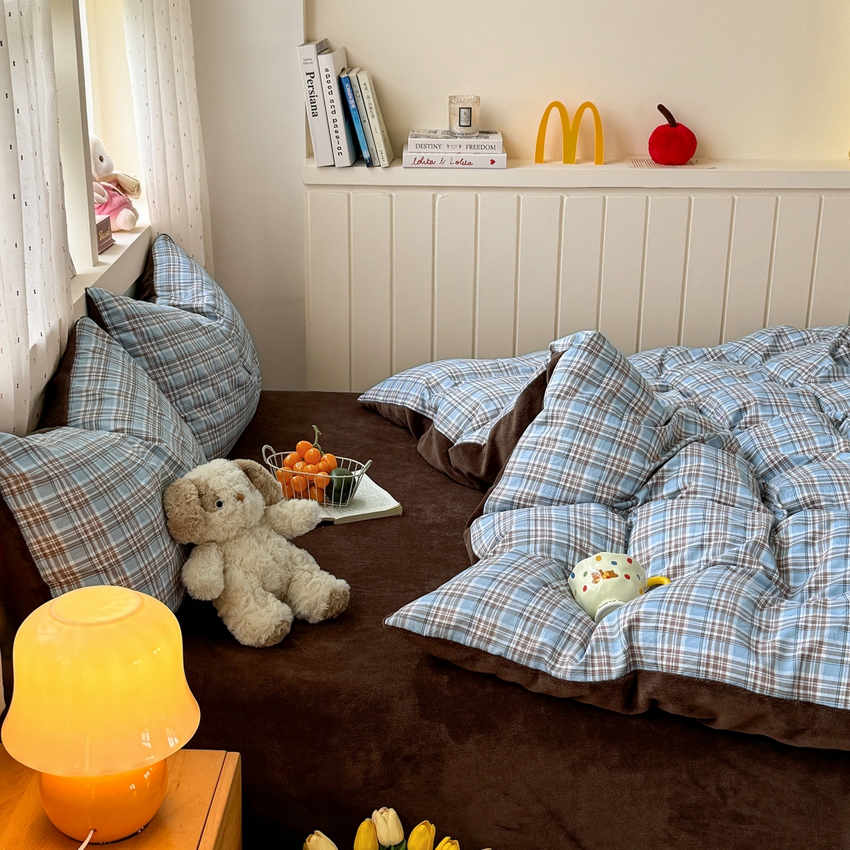 91家纺网 家纺一手货源 找家纺 （总）十一家居 2025年新款A类云斜棉+牛奶绒春秋冬正反两用四件套—星漾系列