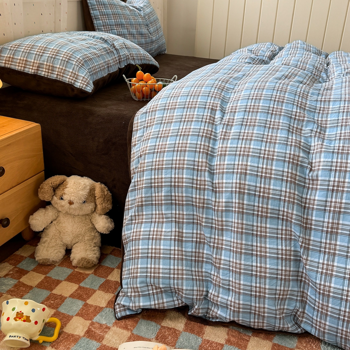 91家纺网 家纺一手货源 找家纺 （总）十一家居 2025年新款A类云斜棉+牛奶绒春秋冬正反两用四件套—星漾系列