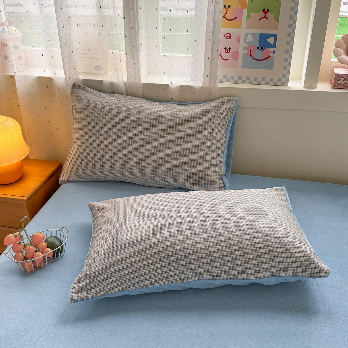 91家纺网 家纺一手货源 找家纺 十一家居 2025年新款A类云斜棉+牛奶绒春秋冬正反两用四件套—星漾系列 星漾-布朗格灰