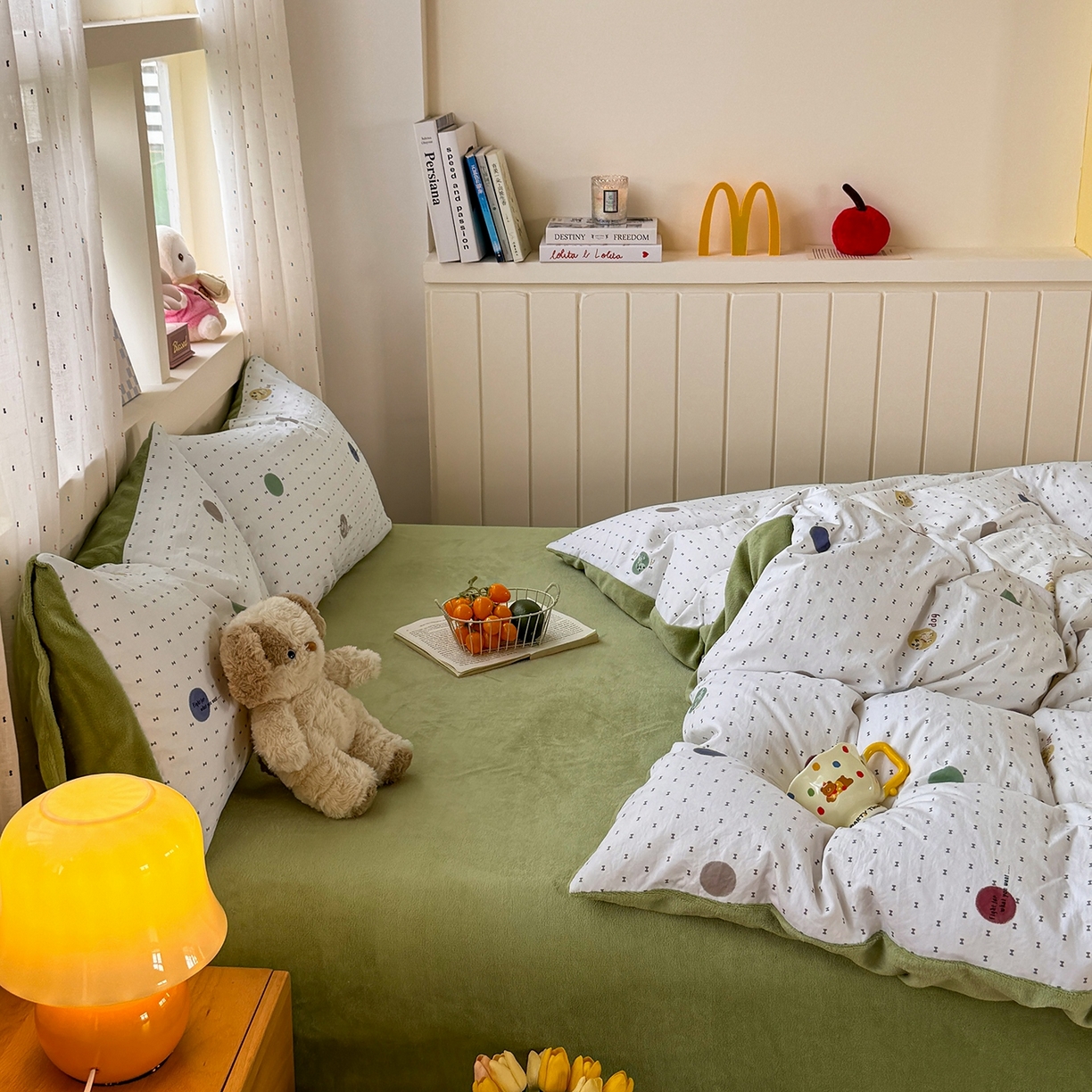 91家纺网 家纺一手货源 找家纺 十一家居 2025年新款A类云斜棉+牛奶绒春秋冬正反两用四件套—星漾系列 星漾-趣点萌宠