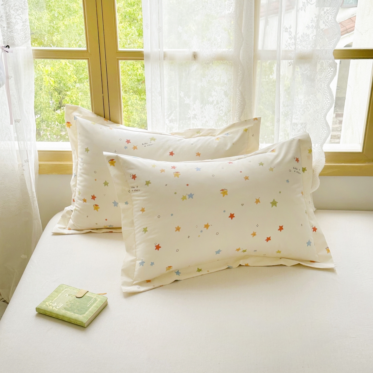 91家纺网 家纺一手货源 找家纺 豪选家纺 2025新款双层纱单层印花防水枕套 星趣小萌友