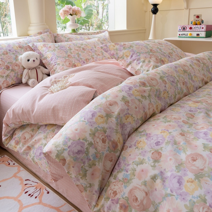 91家纺网 家纺一手货源 找家纺 绵庭家纺 2025新款秋季全棉印花单品被套 悦下花影