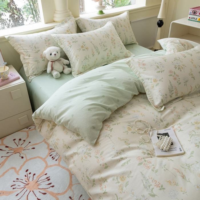 91家纺网 家纺一手货源 找家纺 绵庭家纺 2025新款秋季全棉印花单品被套 暖樱之舞