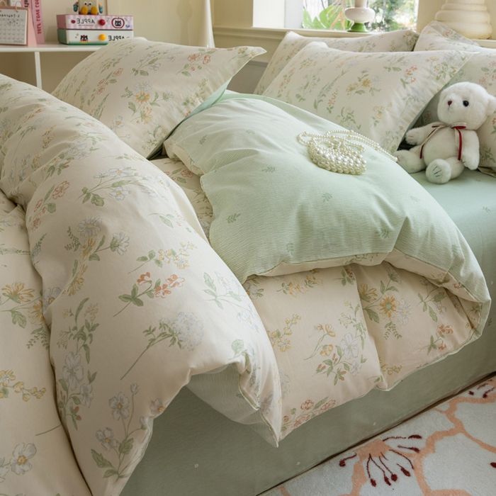 绵庭家纺 2025新款秋季全棉印花单品被套 暖樱之舞