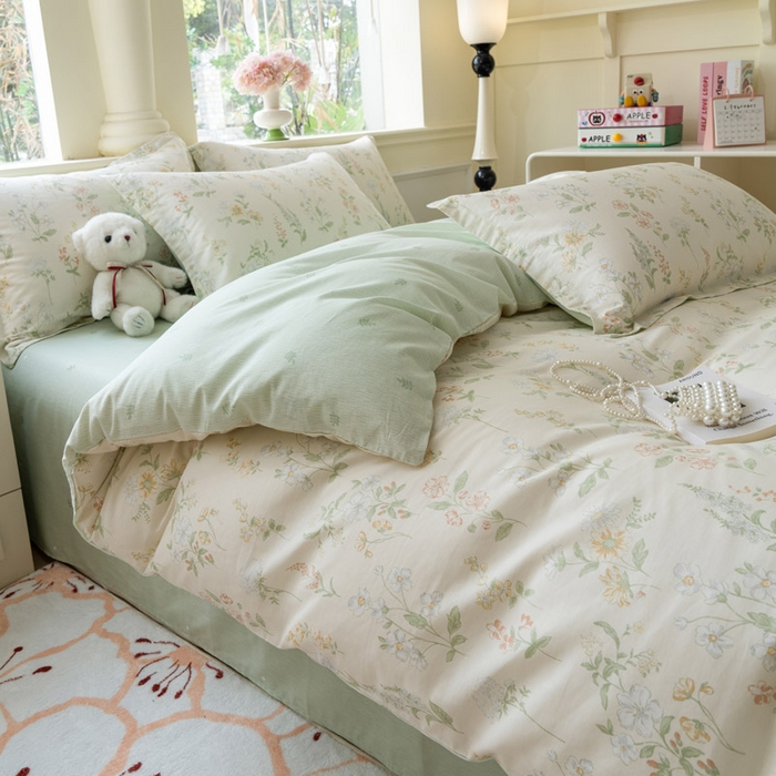 91家纺网 家纺一手货源 找家纺 绵庭家纺 2025新款秋季全棉印花单品被套 暖樱之舞