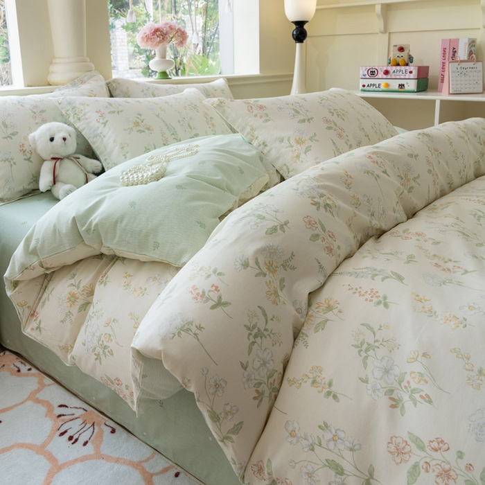 91家纺网 家纺一手货源 找家纺 绵庭家纺 2025新款秋季全棉印花单品被套 暖樱之舞