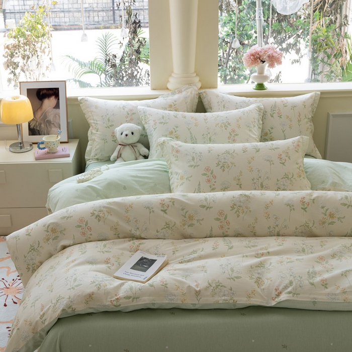 91家纺网 家纺一手货源 找家纺 绵庭家纺 2025新款秋季全棉印花单品被套 暖樱之舞