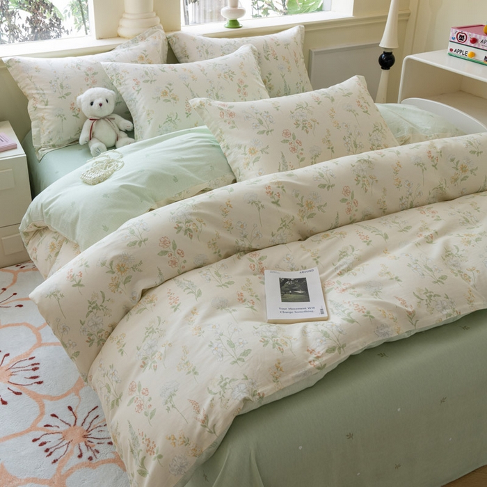 91家纺网 家纺一手货源 找家纺 绵庭家纺 2025新款秋季全棉印花单品被套 暖樱之舞