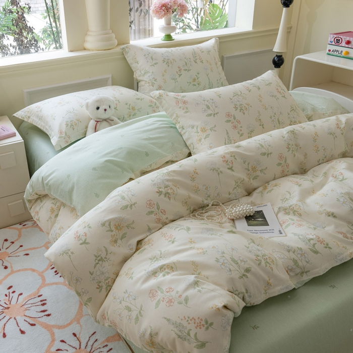 91家纺网 家纺一手货源 找家纺 绵庭家纺 2025新款秋季全棉印花单品被套 暖樱之舞