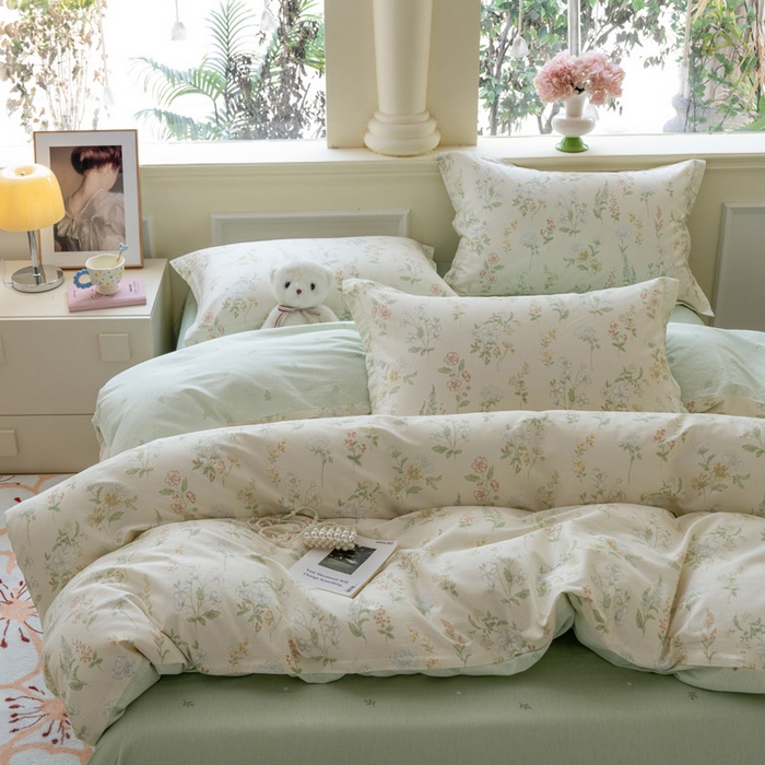 91家纺网 家纺一手货源 找家纺 绵庭家纺 2025新款秋季全棉印花单品被套 暖樱之舞