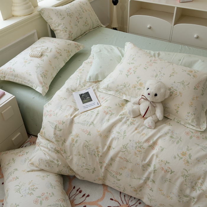 91家纺网 家纺一手货源 找家纺 绵庭家纺 2025新款秋季全棉印花单品被套 暖樱之舞