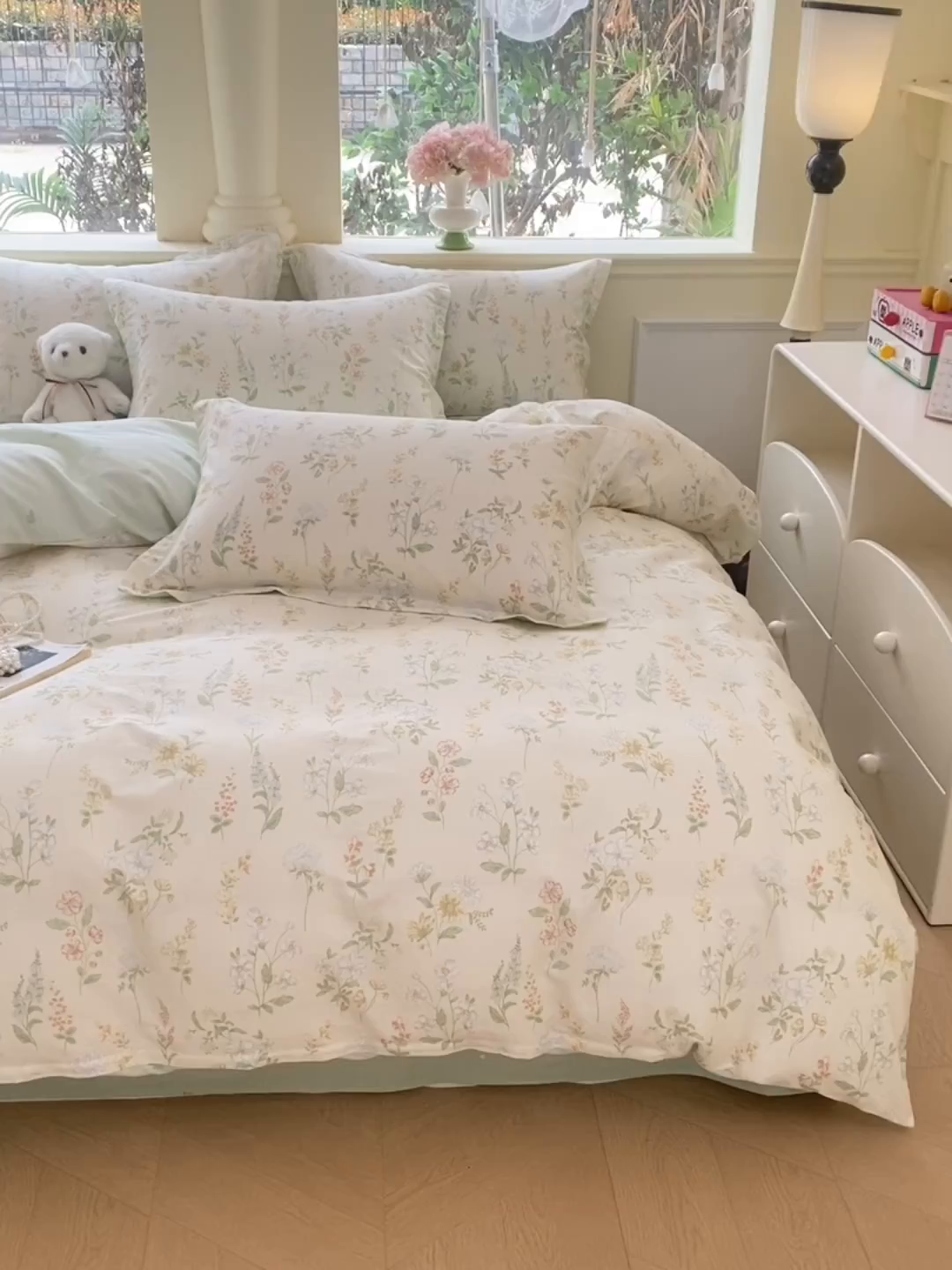 91家纺网 家纺一手货源 找家纺 绵庭家纺 2025新款秋季全棉印花单品被套 暖樱之舞