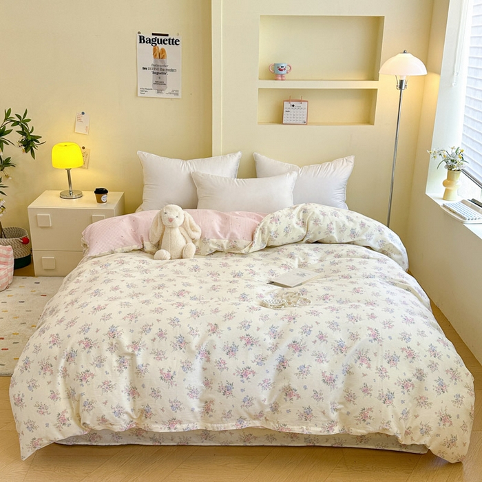 91家纺网 家纺一手货源 找家纺 绵庭家纺 2025新款秋季全棉印花单品被套 欧风花影 米