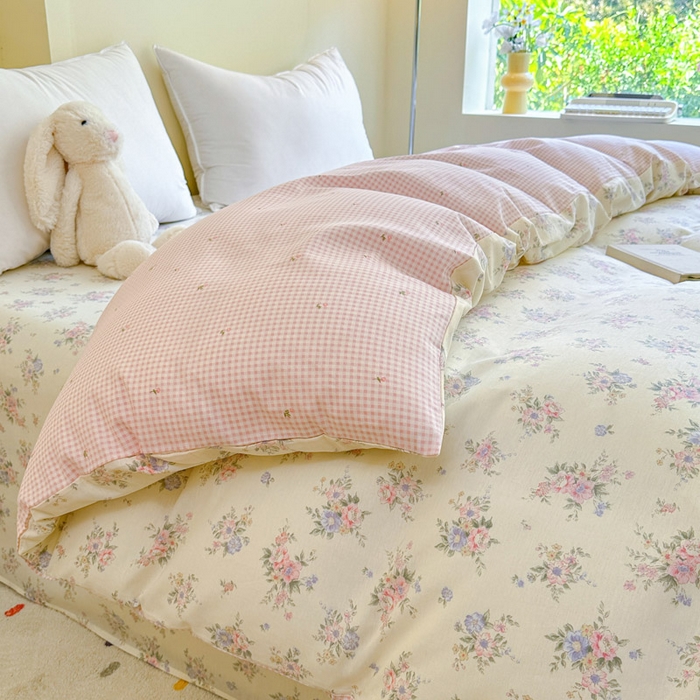 91家纺网 家纺一手货源 找家纺 绵庭家纺 2025新款秋季全棉印花单品被套 欧风花影 米