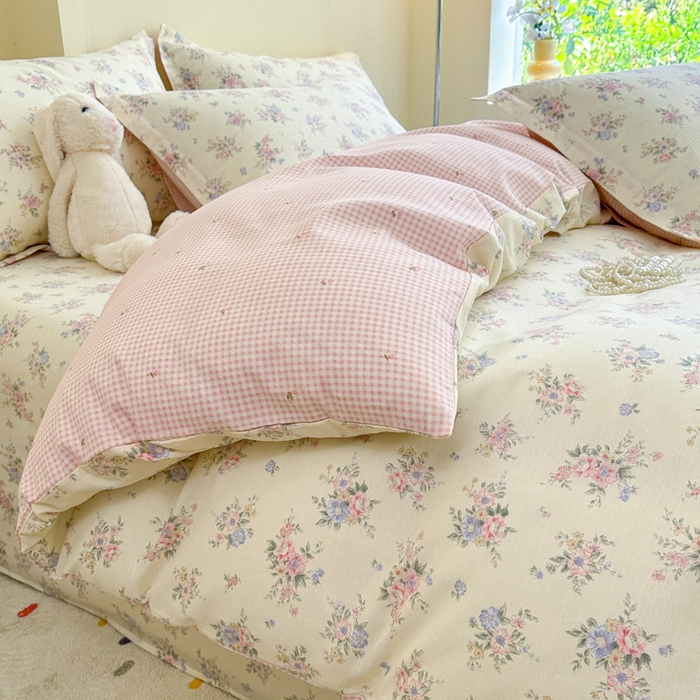 91家纺网 家纺一手货源 找家纺 绵庭家纺 2025新款秋季全棉印花单品被套 欧风花影 米