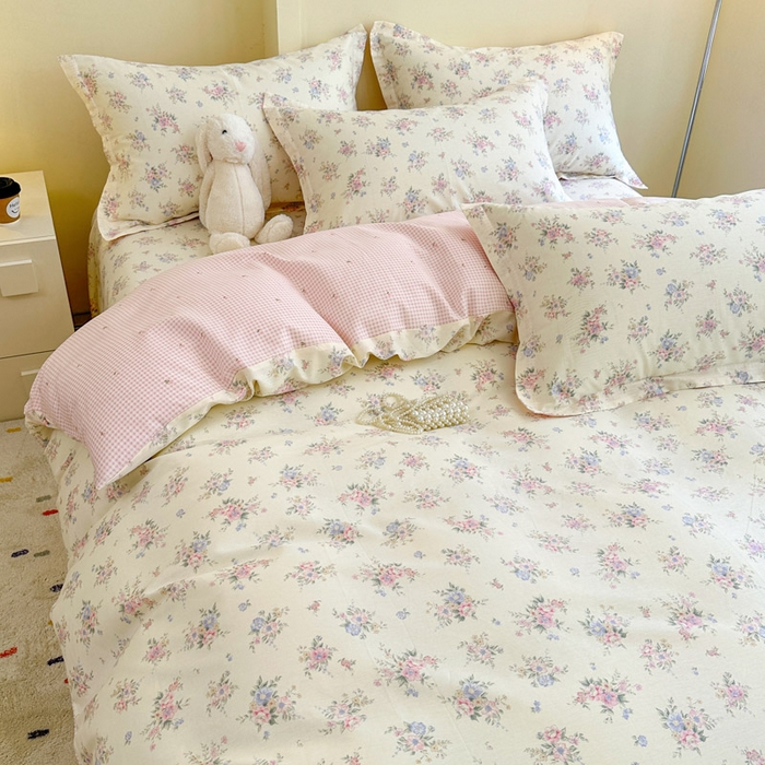 91家纺网 家纺一手货源 找家纺 绵庭家纺 2025新款秋季全棉印花单品被套 欧风花影 米