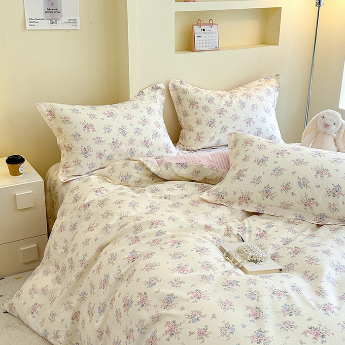 91家纺网 家纺一手货源 找家纺 绵庭家纺 2025新款秋季全棉印花单品被套 欧风花影 米