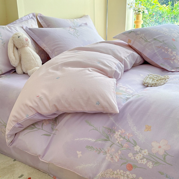 91家纺网 家纺一手货源 找家纺 绵庭家纺 2025新款秋季全棉印花单品被套 普罗旺斯