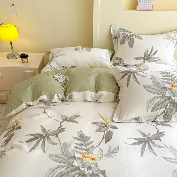 91家纺网 家纺一手货源 找家纺 绵庭家纺 2025新款秋季全棉印花单品被套 秋分落叶