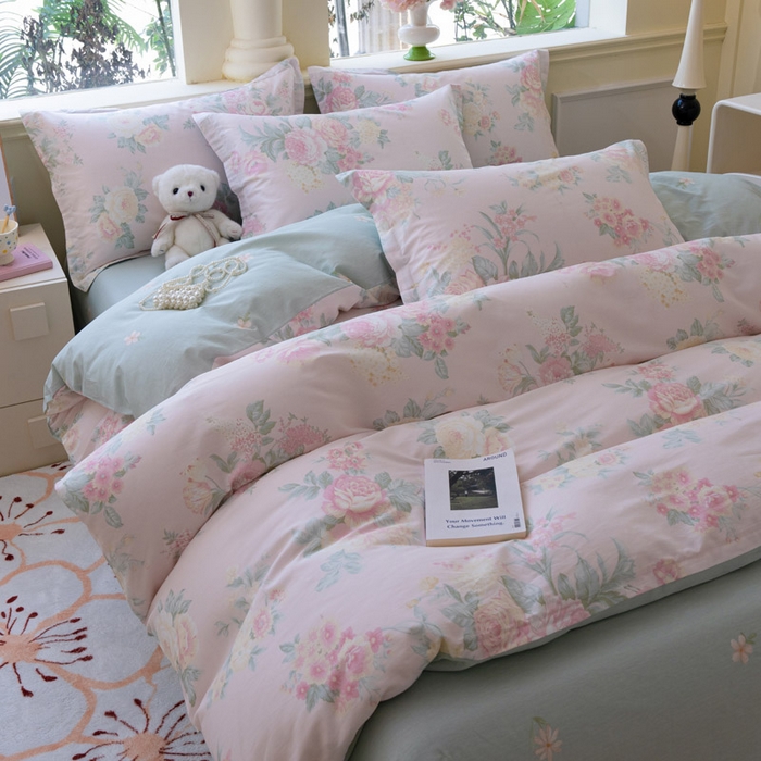 91家纺网 家纺一手货源 找家纺 绵庭家纺 2025新款秋季全棉印花单品被套 若影花梦