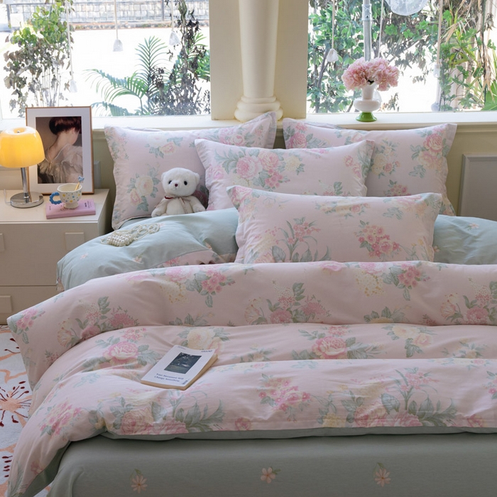 91家纺网 家纺一手货源 找家纺 绵庭家纺 2025新款秋季全棉印花单品被套 若影花梦