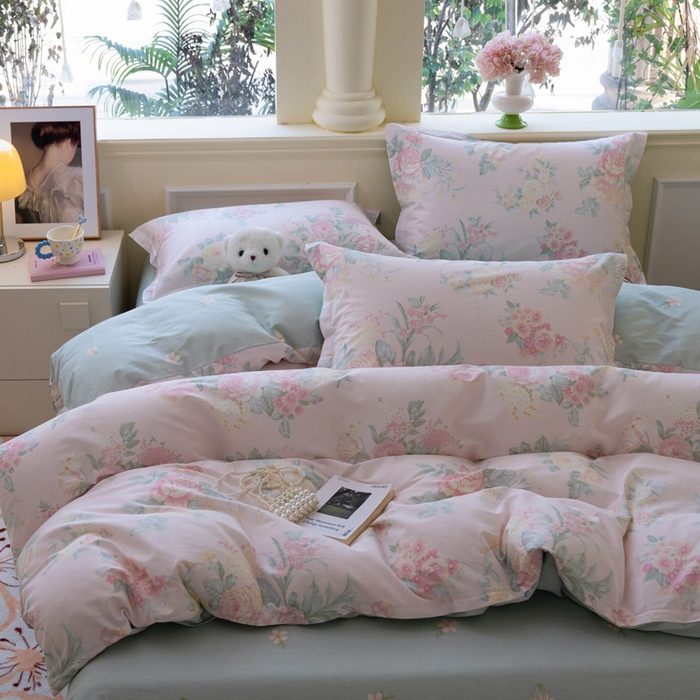 91家纺网 家纺一手货源 找家纺 绵庭家纺 2025新款秋季全棉印花单品被套 若影花梦