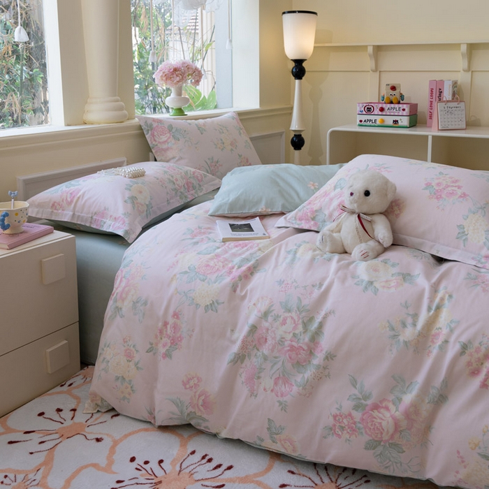 91家纺网 家纺一手货源 找家纺 绵庭家纺 2025新款秋季全棉印花单品被套 若影花梦