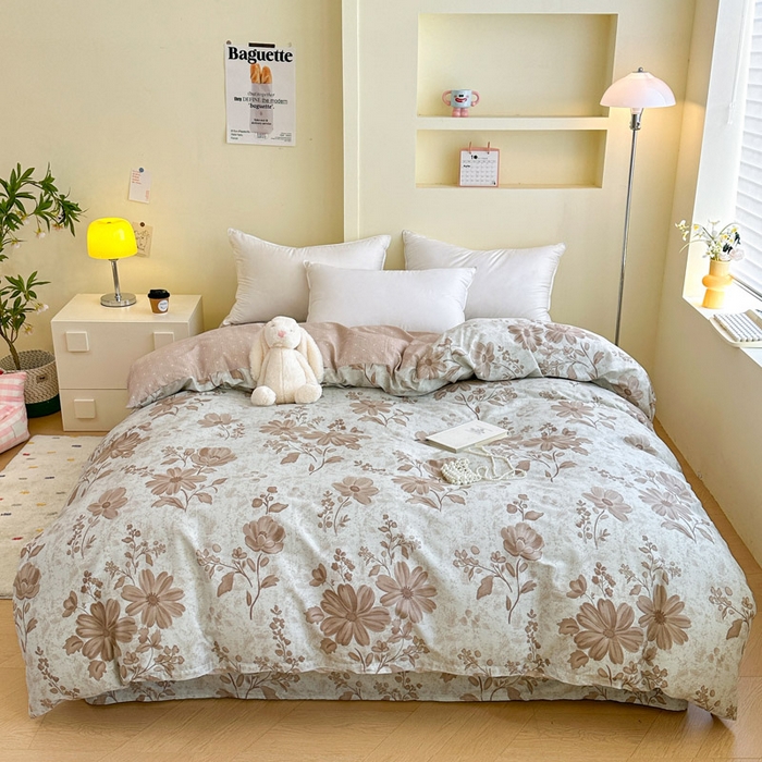 91家纺网 家纺一手货源 找家纺 绵庭家纺 2025新款秋季全棉印花单品被套 塞纳风情