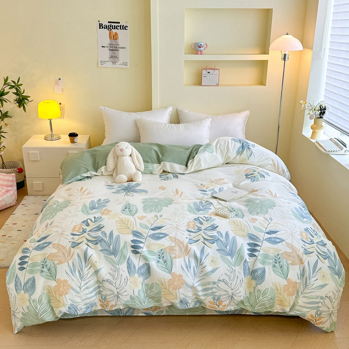 91家纺网 家纺一手货源 找家纺 绵庭家纺 2025新款秋季全棉印花单品被套 珊瑚芦苇