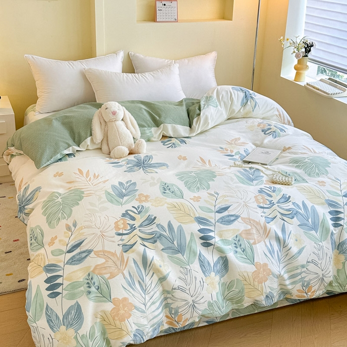 91家纺网 家纺一手货源 找家纺 绵庭家纺 2025新款秋季全棉印花单品被套 珊瑚芦苇