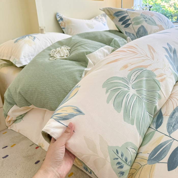 91家纺网 家纺一手货源 找家纺 绵庭家纺 2025新款秋季全棉印花单品被套 珊瑚芦苇