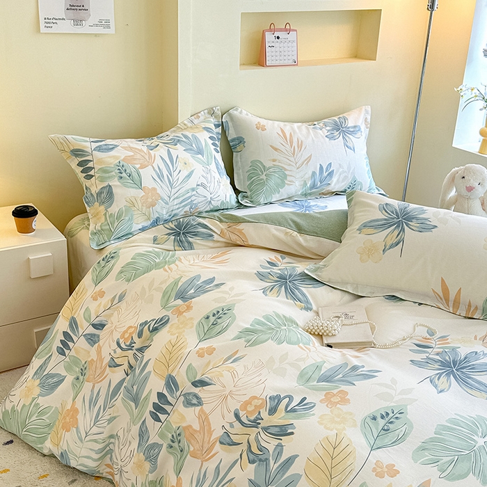 91家纺网 家纺一手货源 找家纺 绵庭家纺 2025新款秋季全棉印花单品被套 珊瑚芦苇