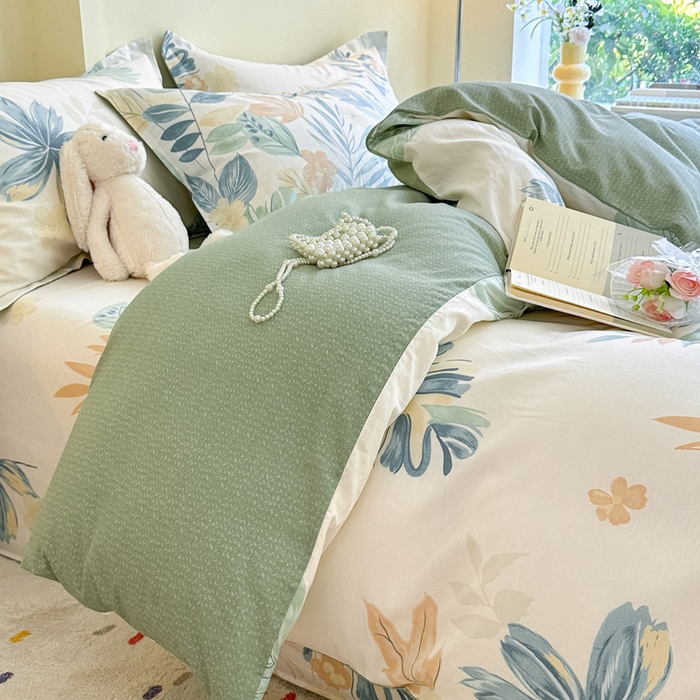 91家纺网 家纺一手货源 找家纺 绵庭家纺 2025新款秋季全棉印花单品被套 珊瑚芦苇