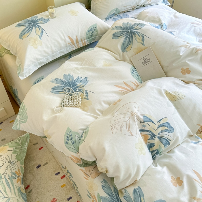 91家纺网 家纺一手货源 找家纺 绵庭家纺 2025新款秋季全棉印花单品被套 珊瑚芦苇