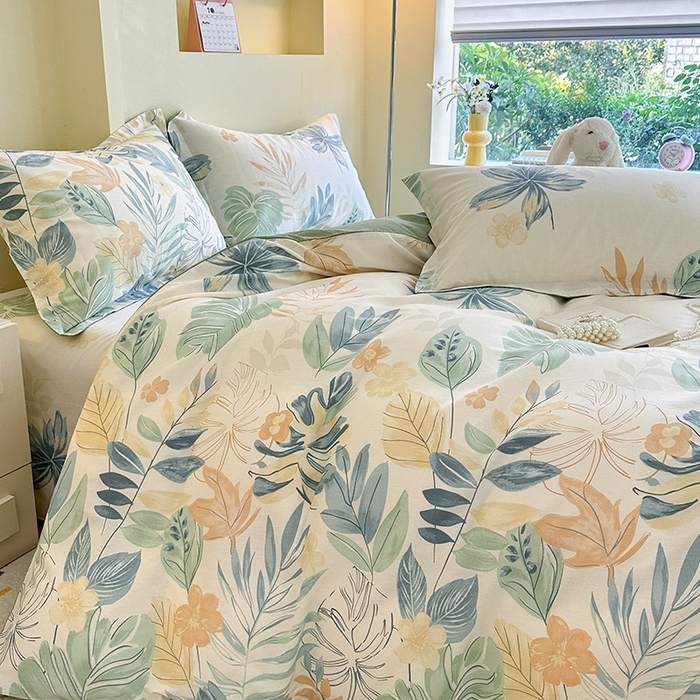 91家纺网 家纺一手货源 找家纺 绵庭家纺 2025新款秋季全棉印花单品被套 珊瑚芦苇