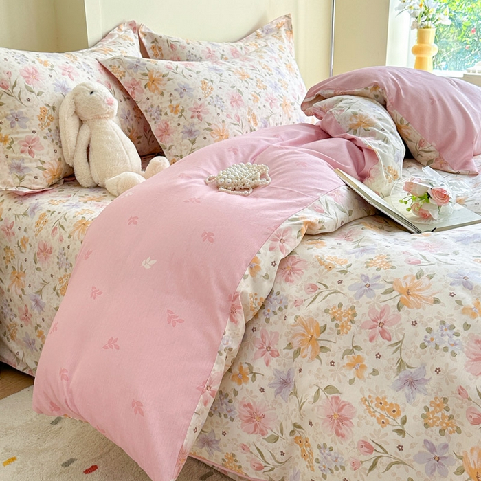 91家纺网 家纺一手货源 找家纺 绵庭家纺 2025新款秋季全棉印花单品被套 苏颜粉