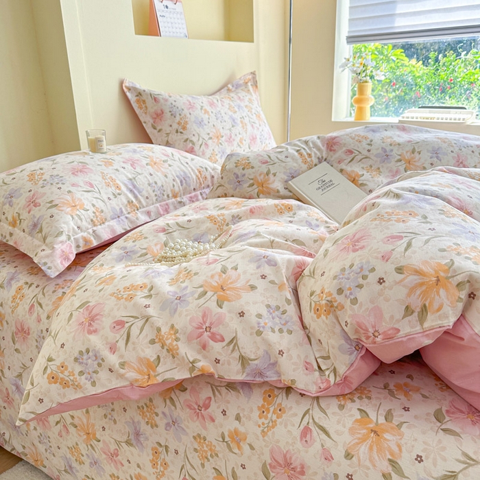 91家纺网 家纺一手货源 找家纺 绵庭家纺 2025新款秋季全棉印花单品被套 苏颜粉