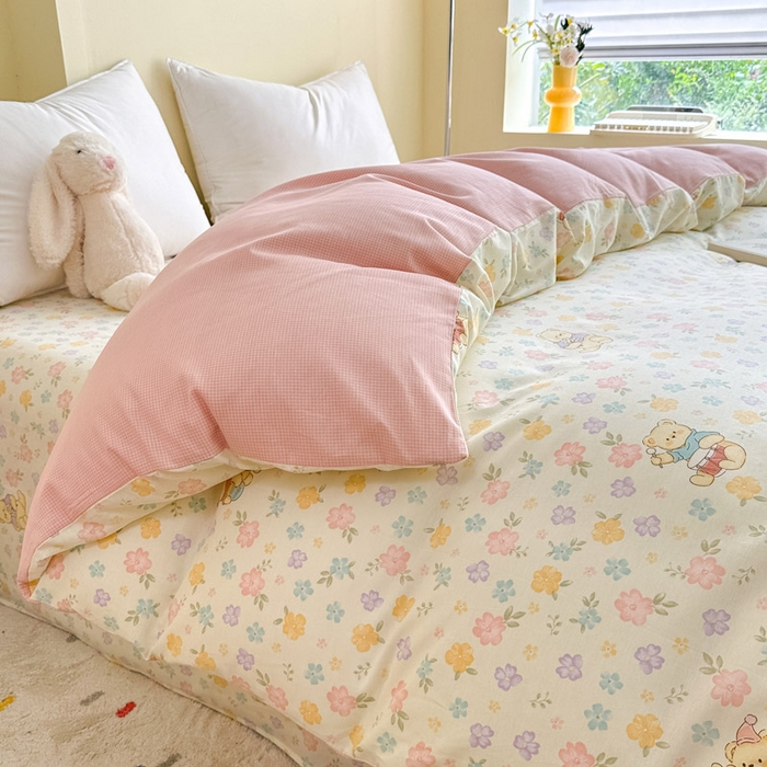 91家纺网 家纺一手货源 找家纺 绵庭家纺 2025新款秋季全棉印花单品被套 维尼花海