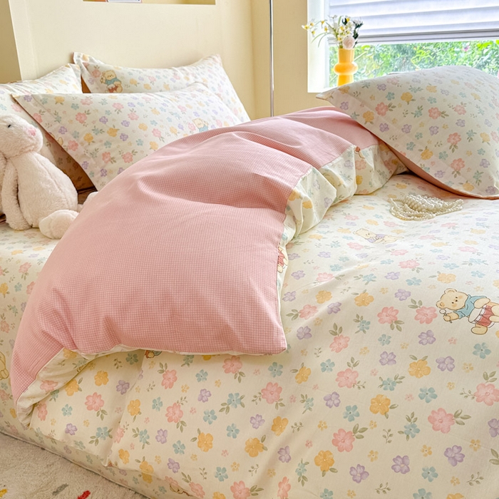 91家纺网 家纺一手货源 找家纺 绵庭家纺 2025新款秋季全棉印花单品被套 维尼花海