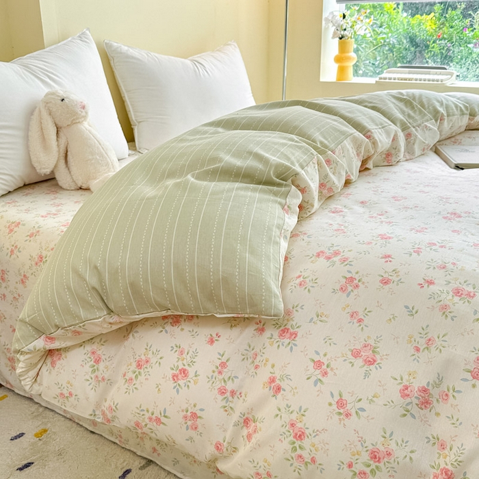 91家纺网 家纺一手货源 找家纺 绵庭家纺 2025新款秋季全棉印花单品被套 小清欢