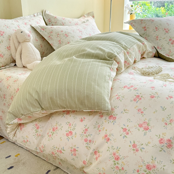 91家纺网 家纺一手货源 找家纺 绵庭家纺 2025新款秋季全棉印花单品被套 小清欢