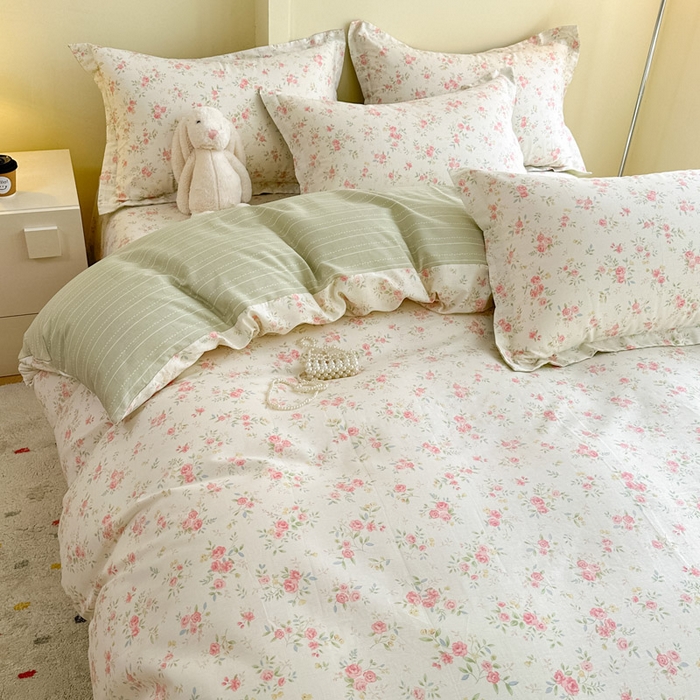 91家纺网 家纺一手货源 找家纺 绵庭家纺 2025新款秋季全棉印花单品被套 小清欢